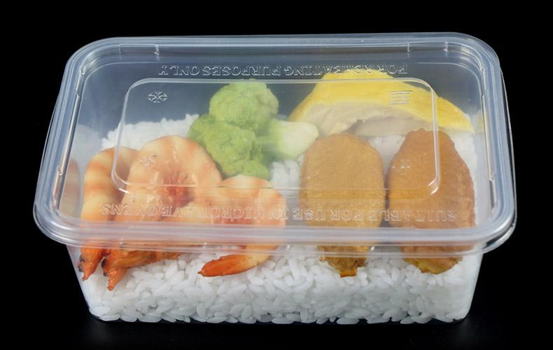 Wholesale disposable plastic transparent square lunch box takeaway packaging box American fast food lunch box PP