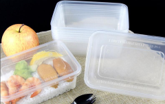 Wholesale disposable plastic transparent square lunch box takeaway packaging box American fast food lunch box PP