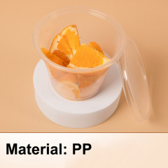 Wholesale Custom 270ml round shape plastic box transparent pp disposable plastic food containers with lid