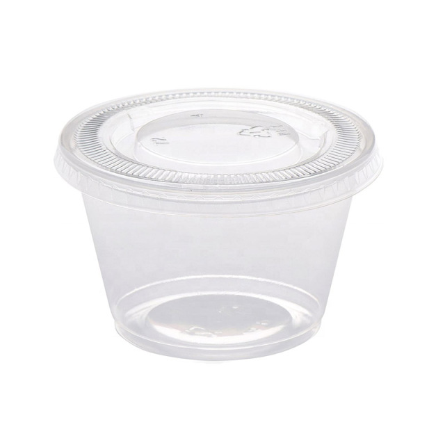 Wholesale Custom 270ml round shape plastic box transparent pp disposable plastic food containers with lid
