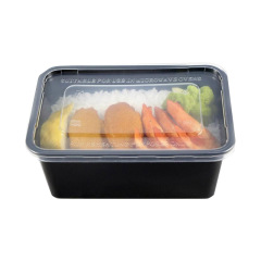 Wholesale disposable plastic transparent square lunch box takeaway packaging box American fast food lunch box PP