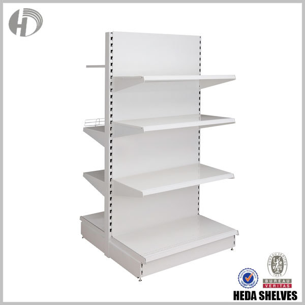 4-Layers White Gondola Rack for Retail Store