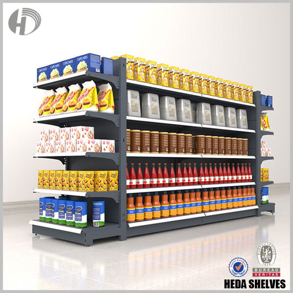 Black Gondola Heavy Duty Commercial Display Shelves