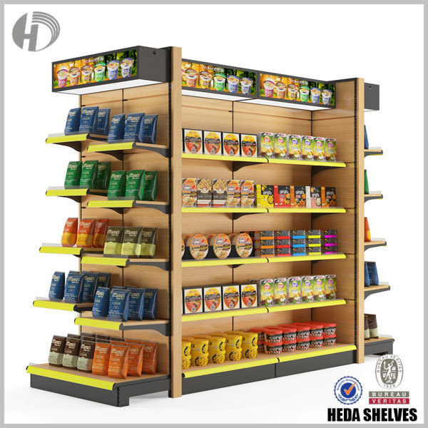 New Design Wooden Gondola Supermarket Store Shelves