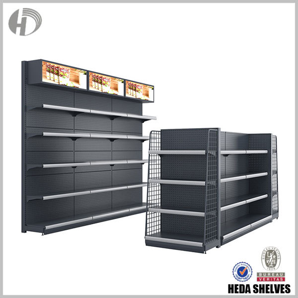 Black Hole Punching Back Gondola Shelf for Supermarket