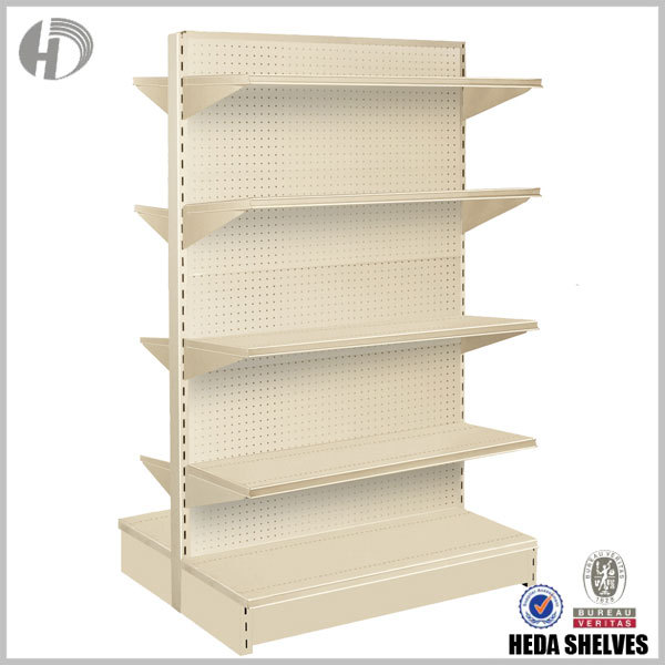 Double Sided Pegboard Metal Gondola Supermarket Shelving