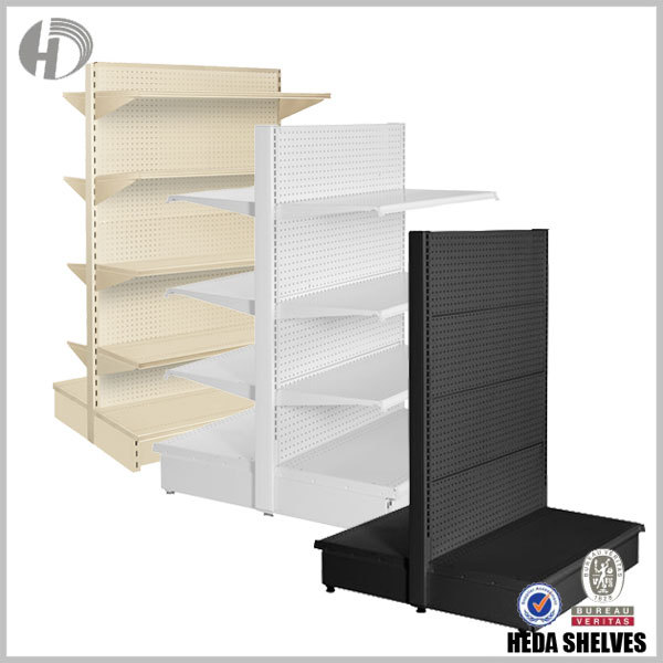 Double Sided Pegboard Metal Gondola Supermarket Shelving