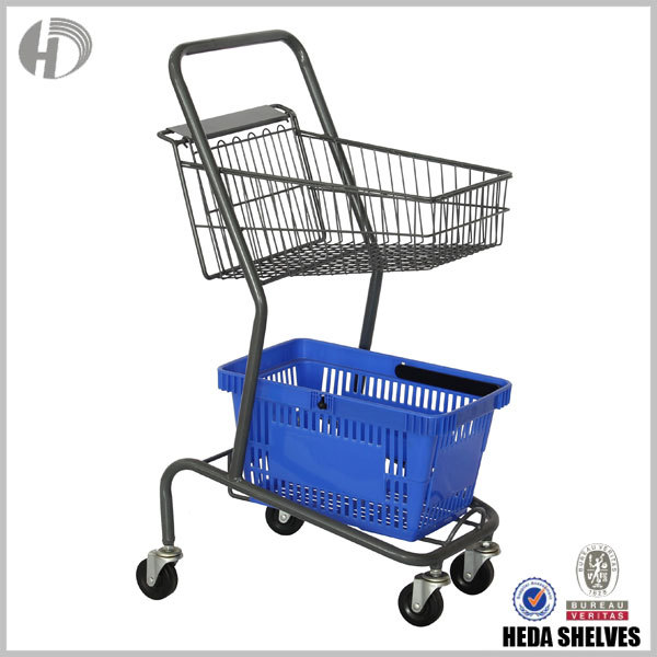 Double-layer Supermarket Grocery Cart - Type A