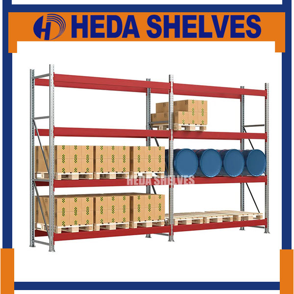 Customized Red Selective Pallet Racking System - HEDA SHELVES