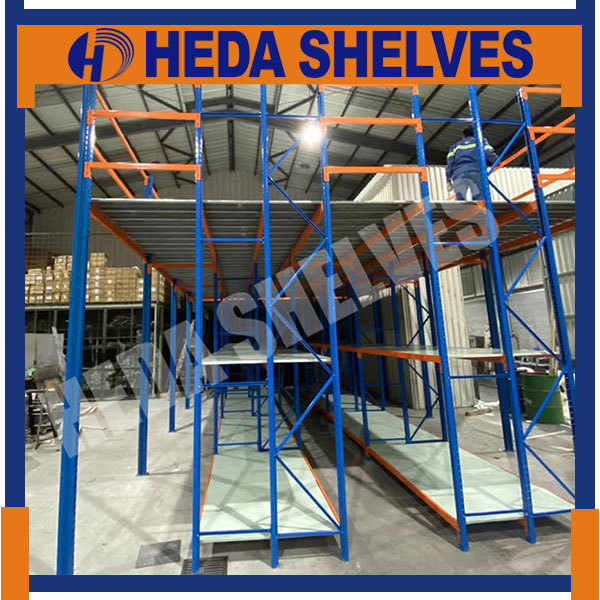 Multilayer Mezzanine Platform Shelving System