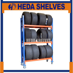 Heavy Duty Tire Storage Pallet Rack with Wheels - HEDA SHELVES