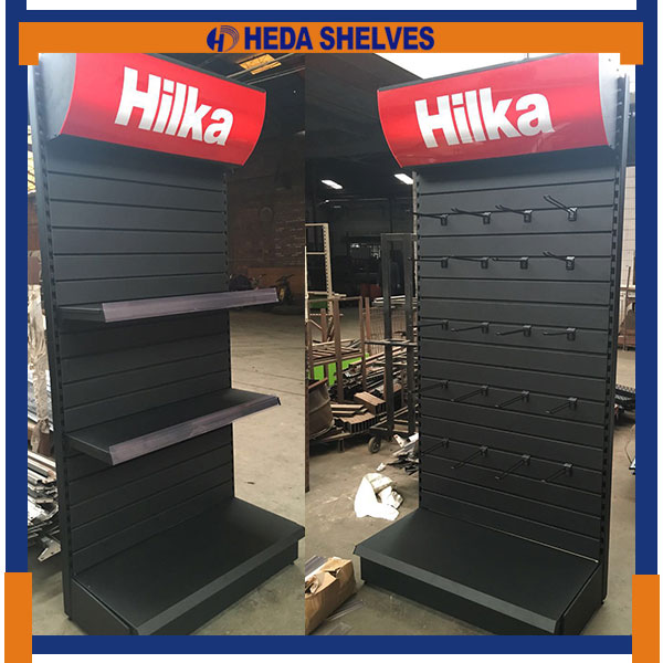 Hardware Tool Store Display Rack with Slat Wall - HEDA SHELVES