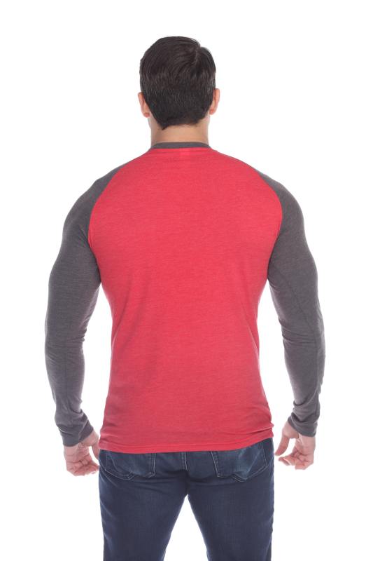 3701 Men's Long Sleeve CVC Blended Crew Neck Raglan