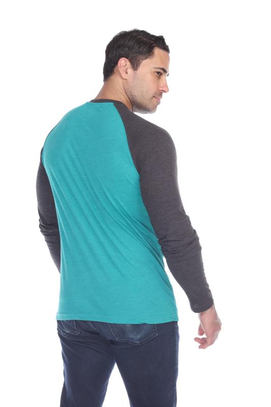 3701 Men's Long Sleeve CVC Blended Crew Neck Raglan
