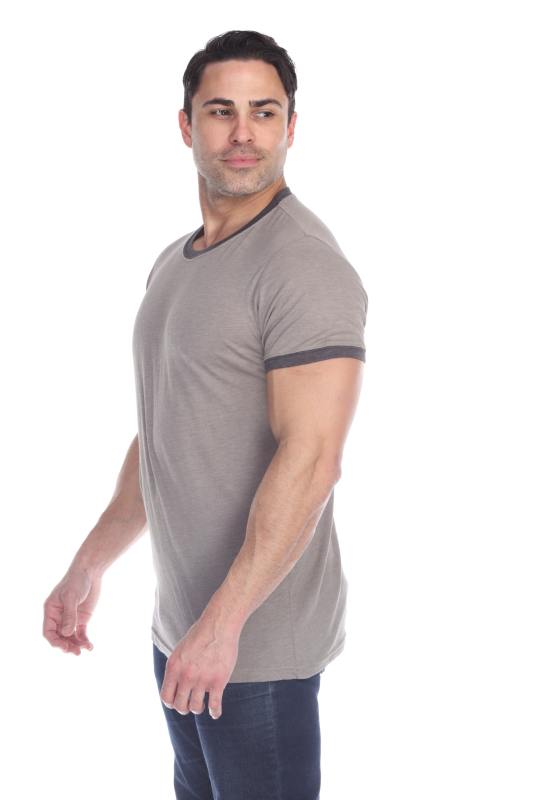 3602 Men's Short Sleeve CVC Blended Crew Neck Ringer Tee