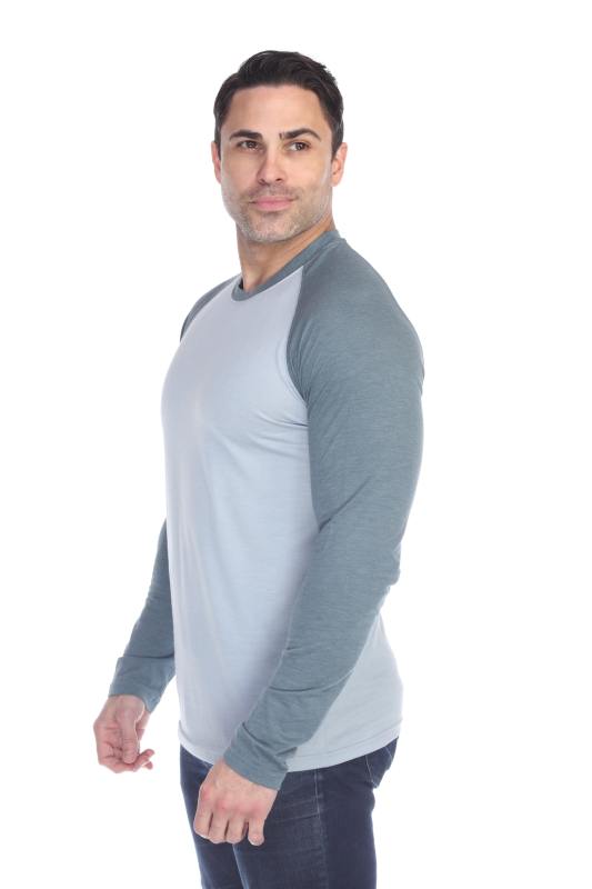 3701 Men's Long Sleeve CVC Blended Crew Neck Raglan