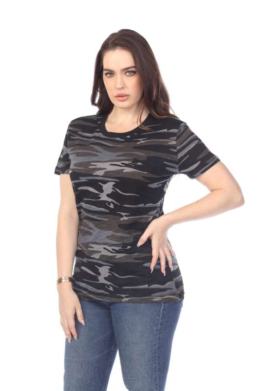 4002C Junior Camo Print Essentials Loose Body Tee