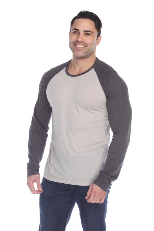 3701 Long Sleeve CVC Blended Crew Neck Raglan