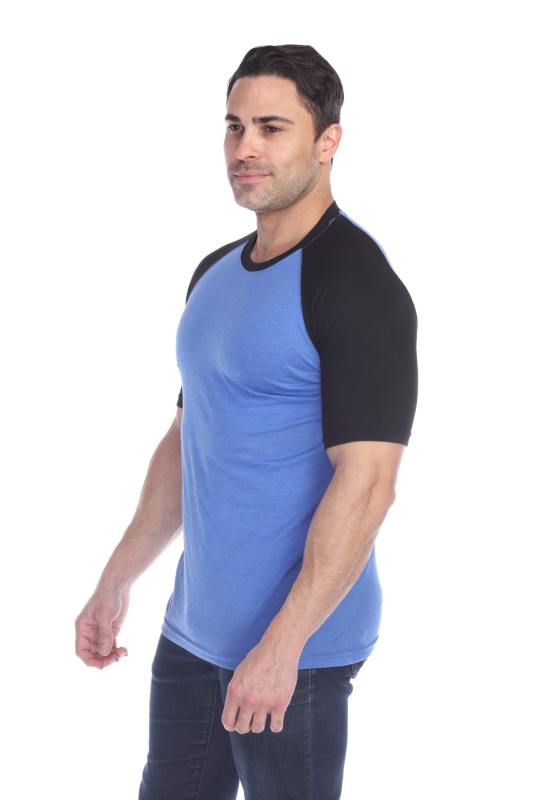 3601 Men's Short Sleeve CVC Blended Crew Neck Raglan