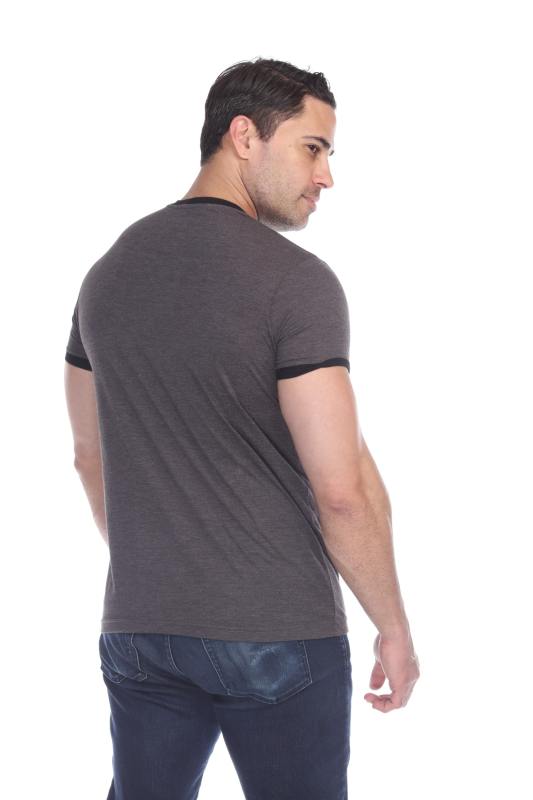 3602 Men's Short Sleeve CVC Blended Crew Neck Ringer Tee