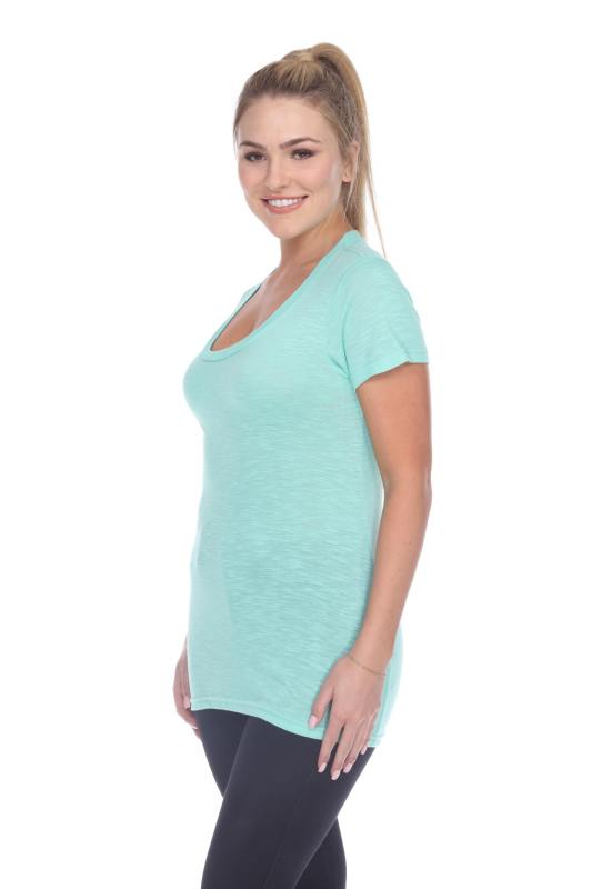3400 Junior's Poly Rayon Slub Scoop Neck Tee