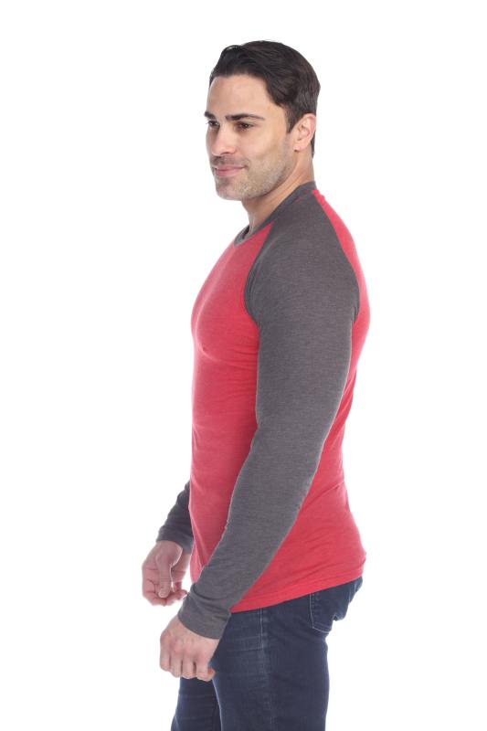 3701 Men's Long Sleeve CVC Blended Crew Neck Raglan