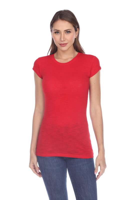 6050 Juniors Cap Sleeve Cotton Slub Tee
