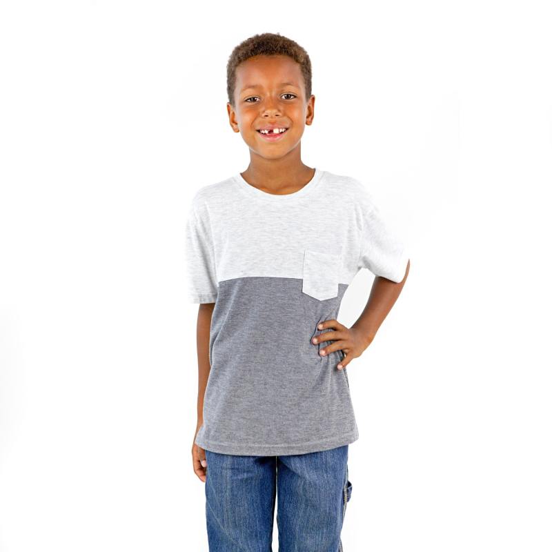 9604 Boy's Color Block Pocket Tee