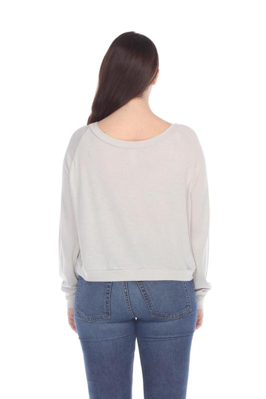 3904 Junior's Bamboo Blend Crop Long Sleeve Pullover