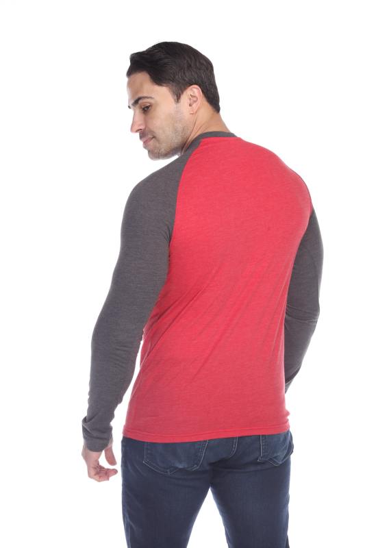 3701 Men's Long Sleeve CVC Blended Crew Neck Raglan