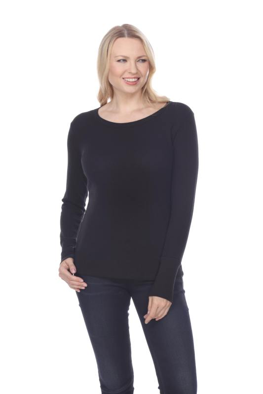 7610 Ladies Long Sleeve Crew Neck Tee With Exposed Thumb Cuff