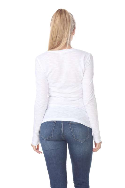 6150 Junior's Long Sleeve Cotton Slub Crewneck Tee