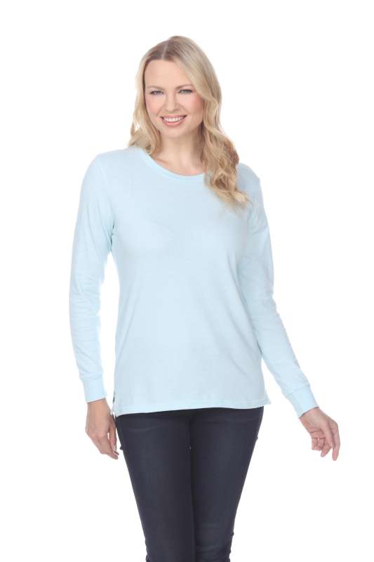7110 Ladies Long Sleeve Crew Neck Tee with Side Vents