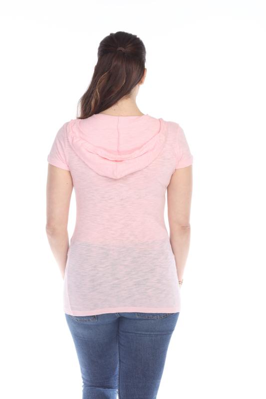 6051 Junior's Short Sleeve Cotton Slub Henley Hoodie
