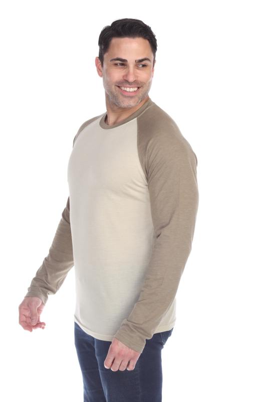 3701 Men's Long Sleeve CVC Blended Crew Neck Raglan