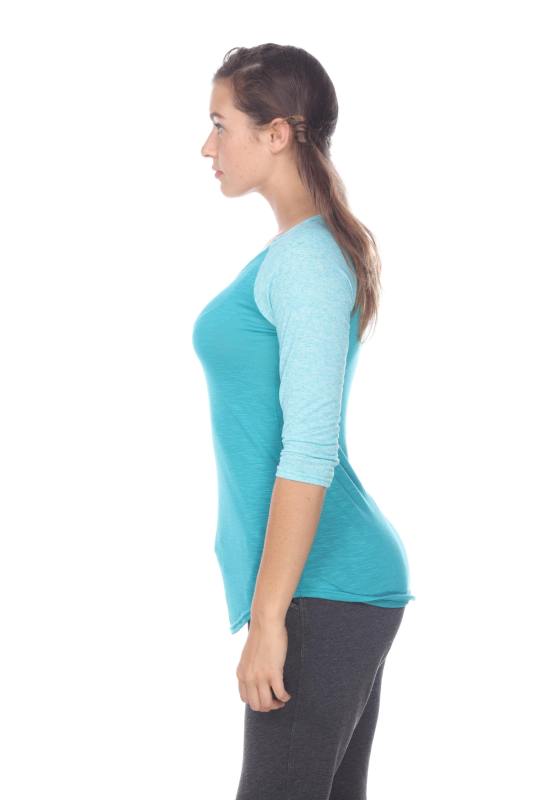3454 Junior's Scoop Neck 3/4 Sleeve Raglan