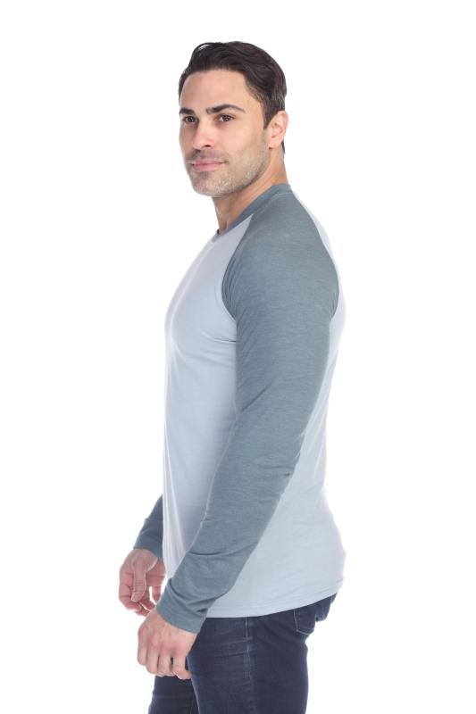 3701 Men's Long Sleeve CVC Blended Crew Neck Raglan