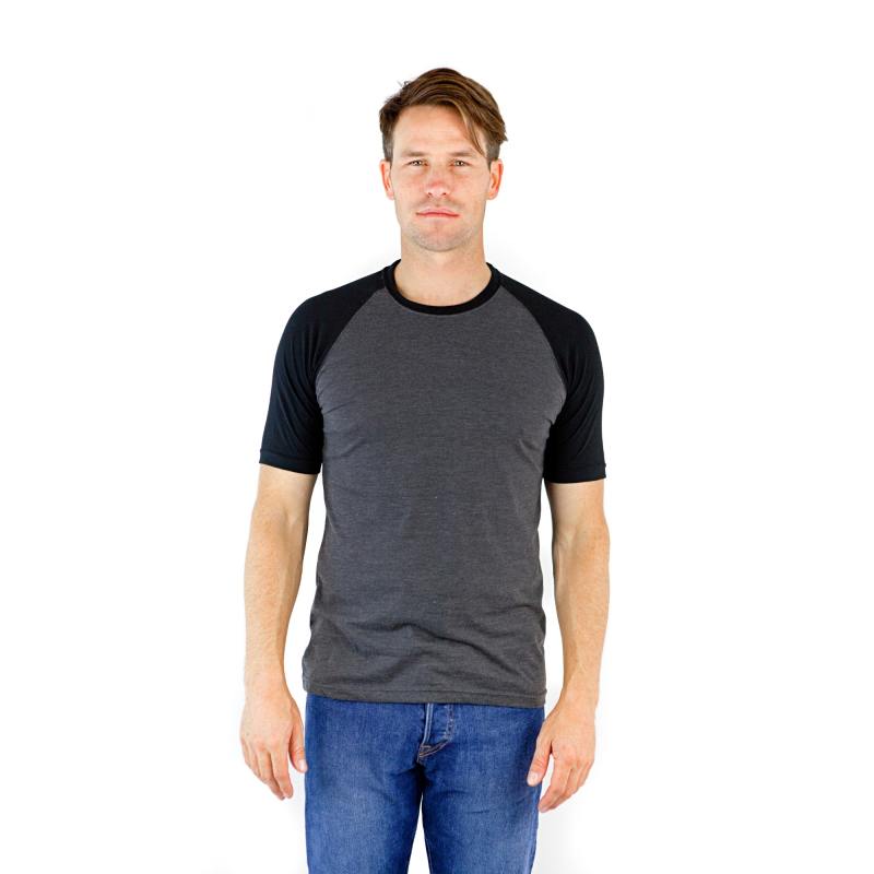 3601 Men's Short Sleeve CVC Blended Crew Neck Raglan