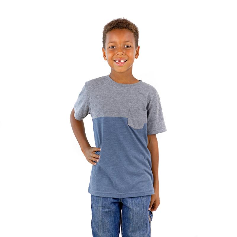 9604 Boy's Color Block Pocket Tee
