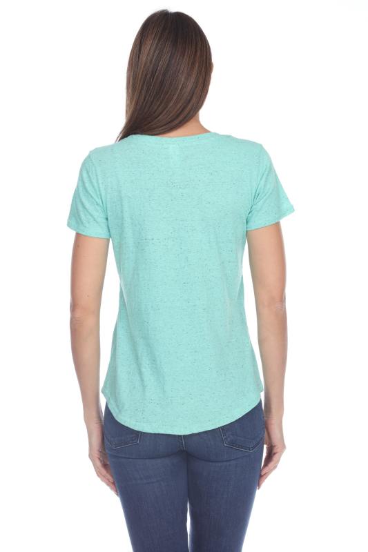 1201 Junior's Cotton Nub Scoop Neck Tee with Curve Hem