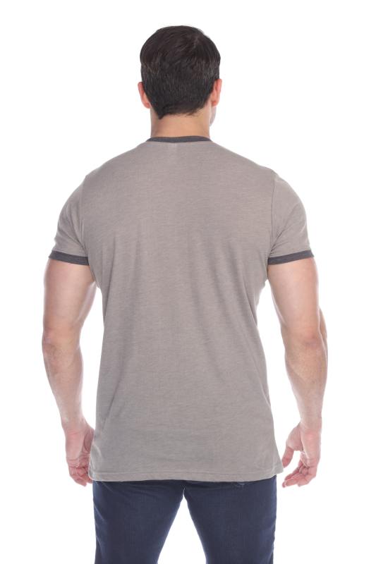 3602 Men's Short Sleeve CVC Blended Crew Neck Ringer Tee