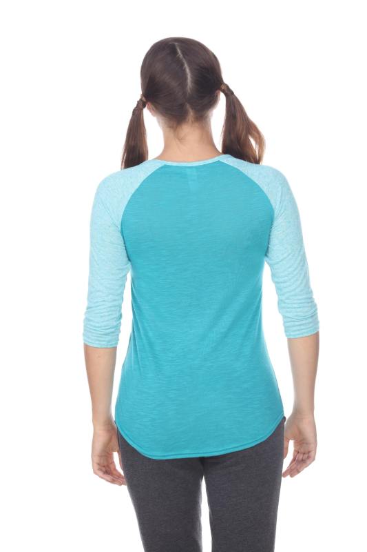 3454 Junior's Scoop Neck 3/4 Sleeve Raglan