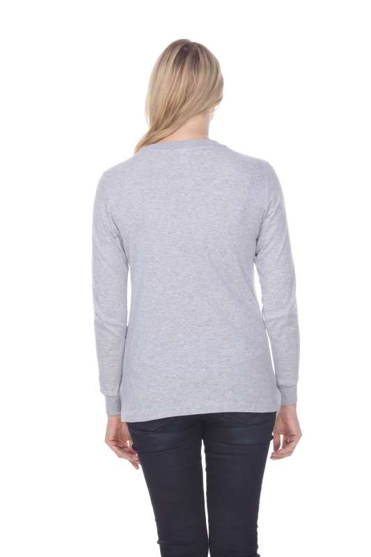 7110 Ladies Long Sleeve Crew Neck Tee with Side Vents