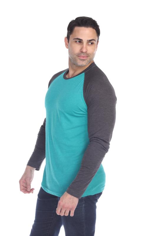 3701 Men's Long Sleeve CVC Blended Crew Neck Raglan