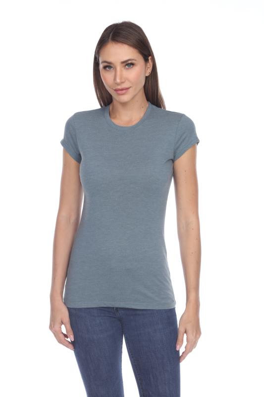 3000 Junior's Cap Sleeve CVC Blended Crew Neck Tee