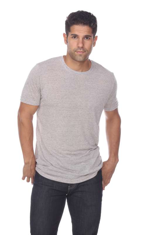 3700 Men's Poly Linen Blended Crewneck Tee