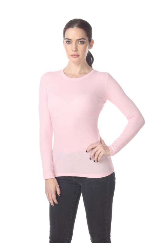 6100 Junior's Long Sleeve Thermal Crew Neck Tee