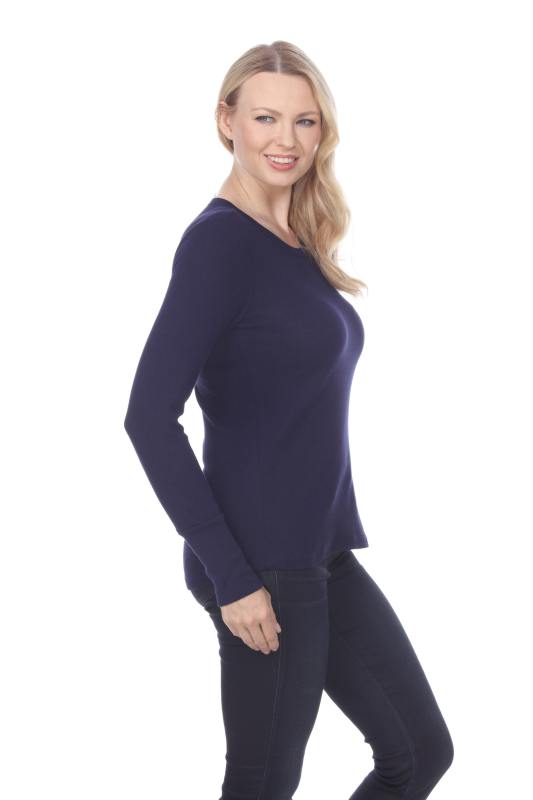 7610 Ladies Long Sleeve Crew Neck Tee With Exposed Thumb Cuff