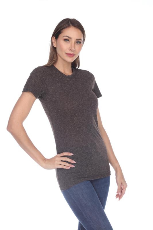 3800 Junior's Short Sleeve Poly Linen Crew Neck Tee
