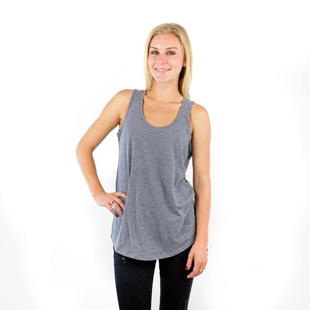 7307 Ladies Tri Blend Scoop Curve Hem Tank